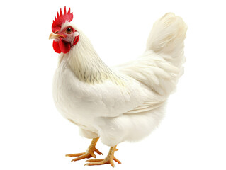 Fototapeta premium Isolated White Chicken Full Body Profile