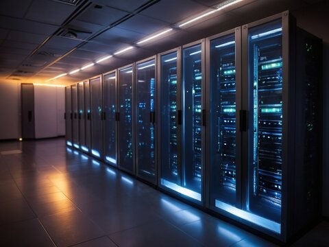 server rooms, room with servers, data center,, server rack with servers, server rack with cables, server rack in a data center	