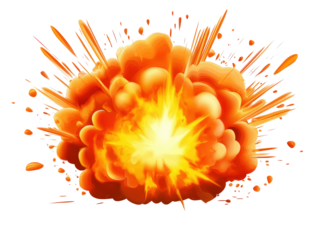 Isolated Cartoon Orange Explosion