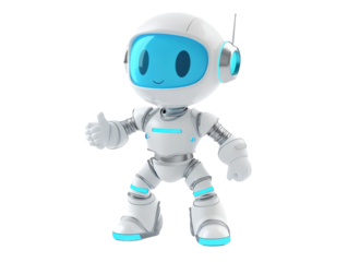 Isolated White Robot Giving Thumbs Up