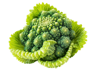 Isolated Romanesco Broccoli Head