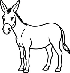 Obraz premium Beautiful animal donkey line art vector artwork illustration 