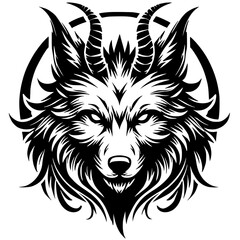 Silhouette of a wolf demon