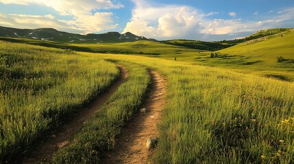 Obraz premium Solo adventure trips, scenic paths, peaceful moments, vibrant landscapes, thrilling challenges, personal growth.