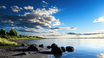 Peaceful Lakeside Scene
