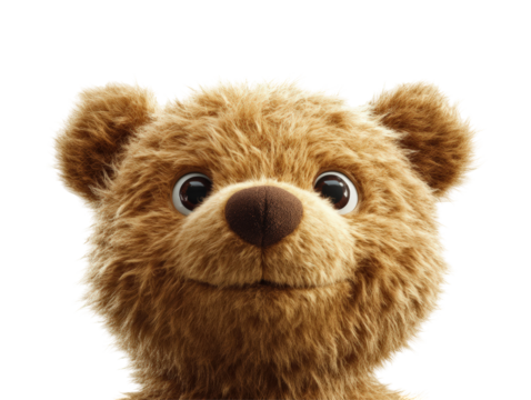 Isolated Smiling Teddy Bear Face