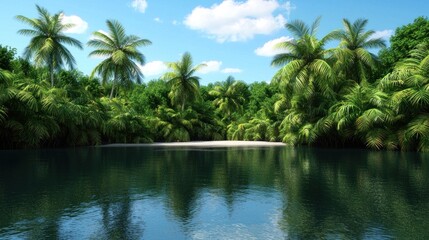 Obraz premium Tranquil Tropical Beach Scene