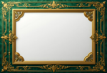 Obraz premium Vintage frame gold floral ornament