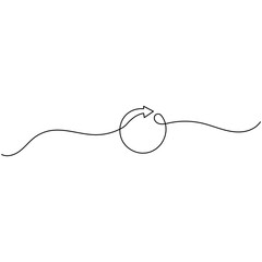 Arrow single line art, continuous one line drawing of  Isolated outline vector icon