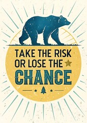 Naklejka premium vintage style and polar bear silhouettes