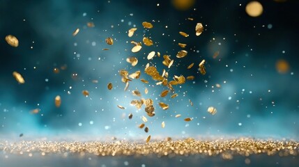 Fototapeta premium Particle Effects in Motion A cloud of shimmering particles slowly dissipating into the air, creating a dreamy, ethereal, and otherworldly atmosphere.
