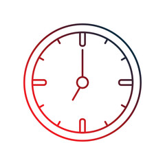 clock gradient outline icon with white background vector stock illustration
