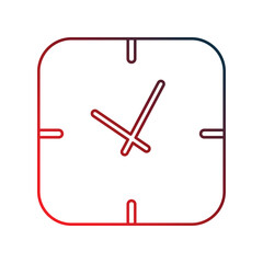 clock gradient outline icon with white background vector stock illustration