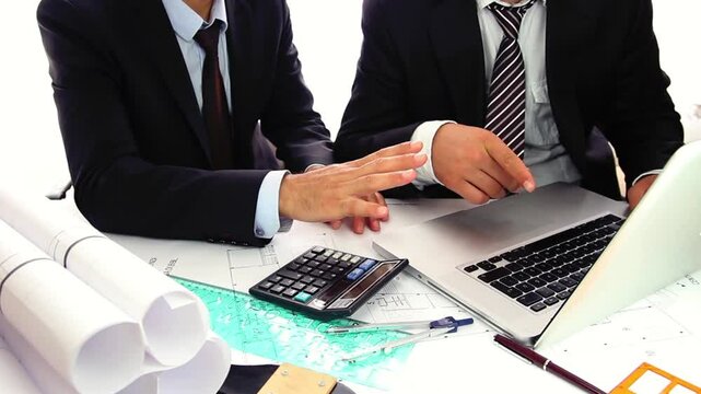 Businessmen working in office