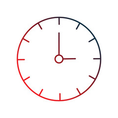 clock gradient outline icon with white background vector stock illustration