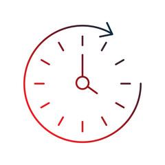 clock gradient outline icon with white background vector stock illustration