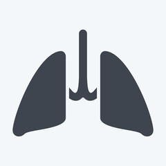 Icon Lung. related to Healthcare symbol. glyph style. design editable