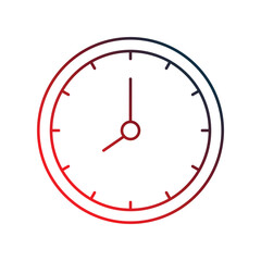 clock gradient outline icon with white background vector stock illustration