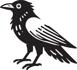 Obraz premium Crow vector in black and white