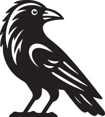 Crow vector in black and white