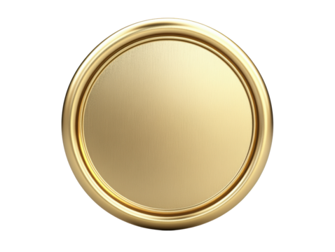 Isolated Blank Round Golden Medal
