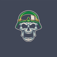 Skull wearing hat sunglasses stylishly cool