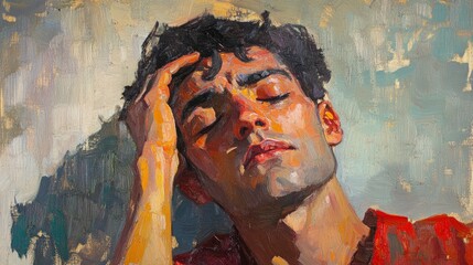 Naklejka premium Portrait of a melancholic youth