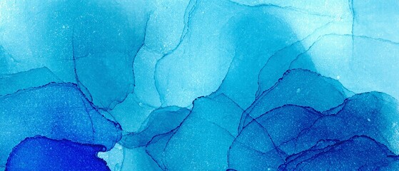 Turquoise Blue Abstract Watercolor Background for Web Banners and Textures. Made with generative AI
