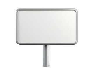 Isolated White Blank Metal Sign on White Background