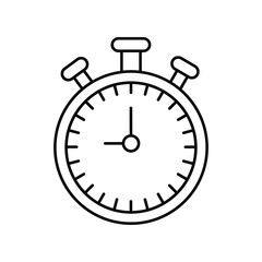 clock lineal icon with white background vector stock illustration