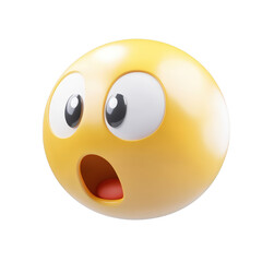 Isolated Surprised Yellow Emoji Face