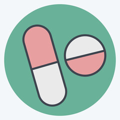 Icon Medicine. related to Healthcare symbol. color mate style. design editable