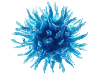Isolated Blue Virus Cell