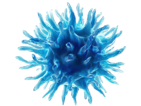 Isolated Blue Virus Cell