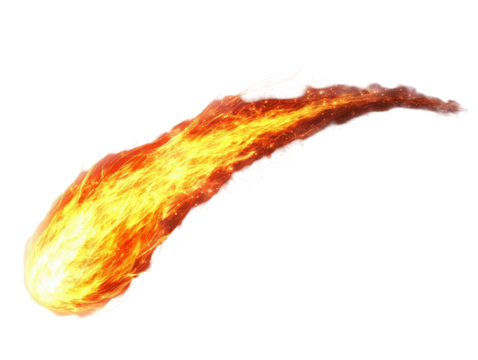 Isolated Fiery Comet Trail