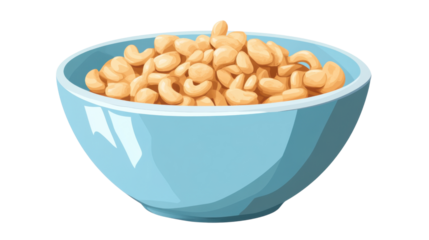 Bowl of cereal isolated on white background 