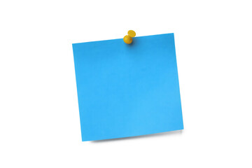 Isolated picture of a blue post-it note on white background png
