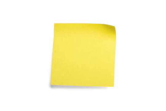 Isolated picture of set yellow post-it note on white background png