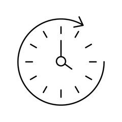 clock lineal icon with white background vector stock illustration