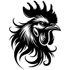 Fototapeta premium Silhouette portrait of a rooster