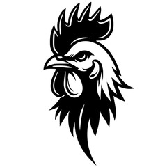 Silhouette portrait of a rooster