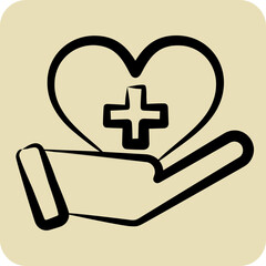 Obraz premium Icon Health. related to Healthcare symbol. hand drawn style. design editable