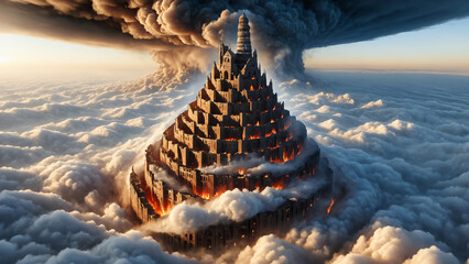 Judgement Day. Tower of Babel in ancient mythology. the Book of Genesis.

