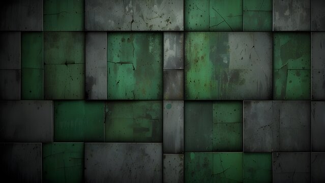 Grey and green grunge tilesnerat zge Generative AI