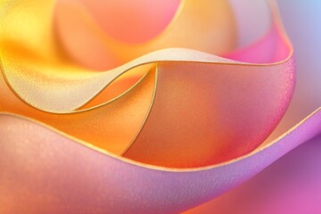 Golden and Pink Abstract Waves: A Serene Textured Artwork