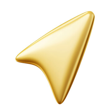 Isolated Golden Arrow Pointer
