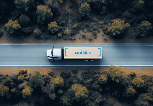  Top View Truck Mockup: Perfect for Vehicle Branding and Advertising Design Generated with AI