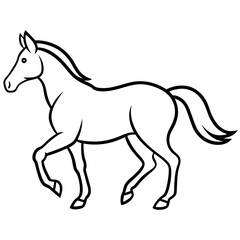 speed Horse line art Full Body Vector Logo