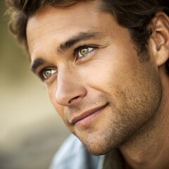 Obraz premium Close up portrait of an Australian man smiling