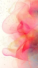 Pink and Gold Abstract Alcohol Ink: Fluid Art with Shimmering Details